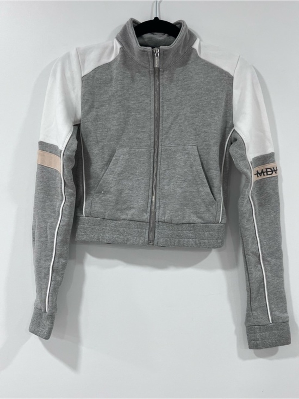 Manière De Voir Cropped Zip-Up Hoodie